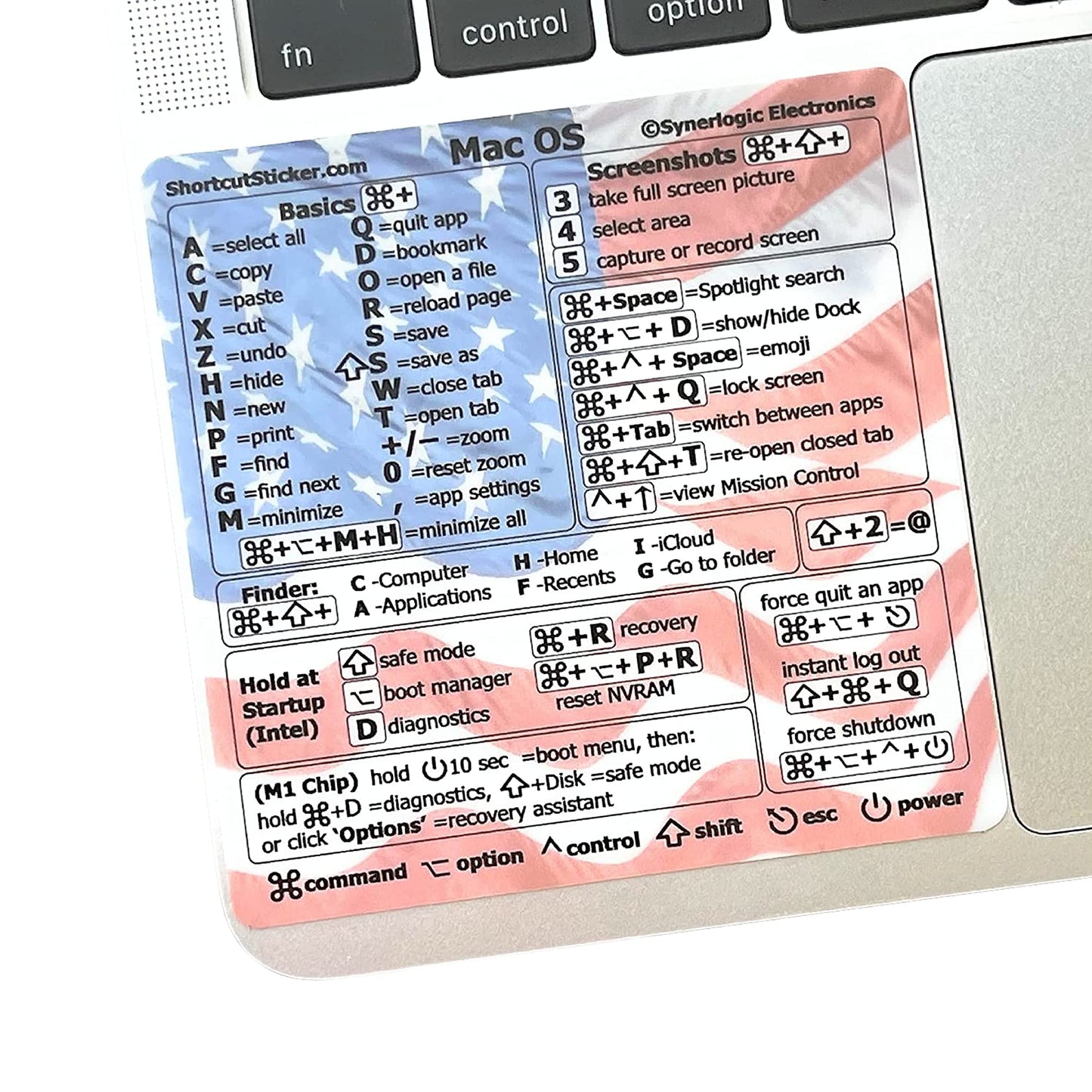 Two-Piece Mac OS Shortcut Stickers for Laptop