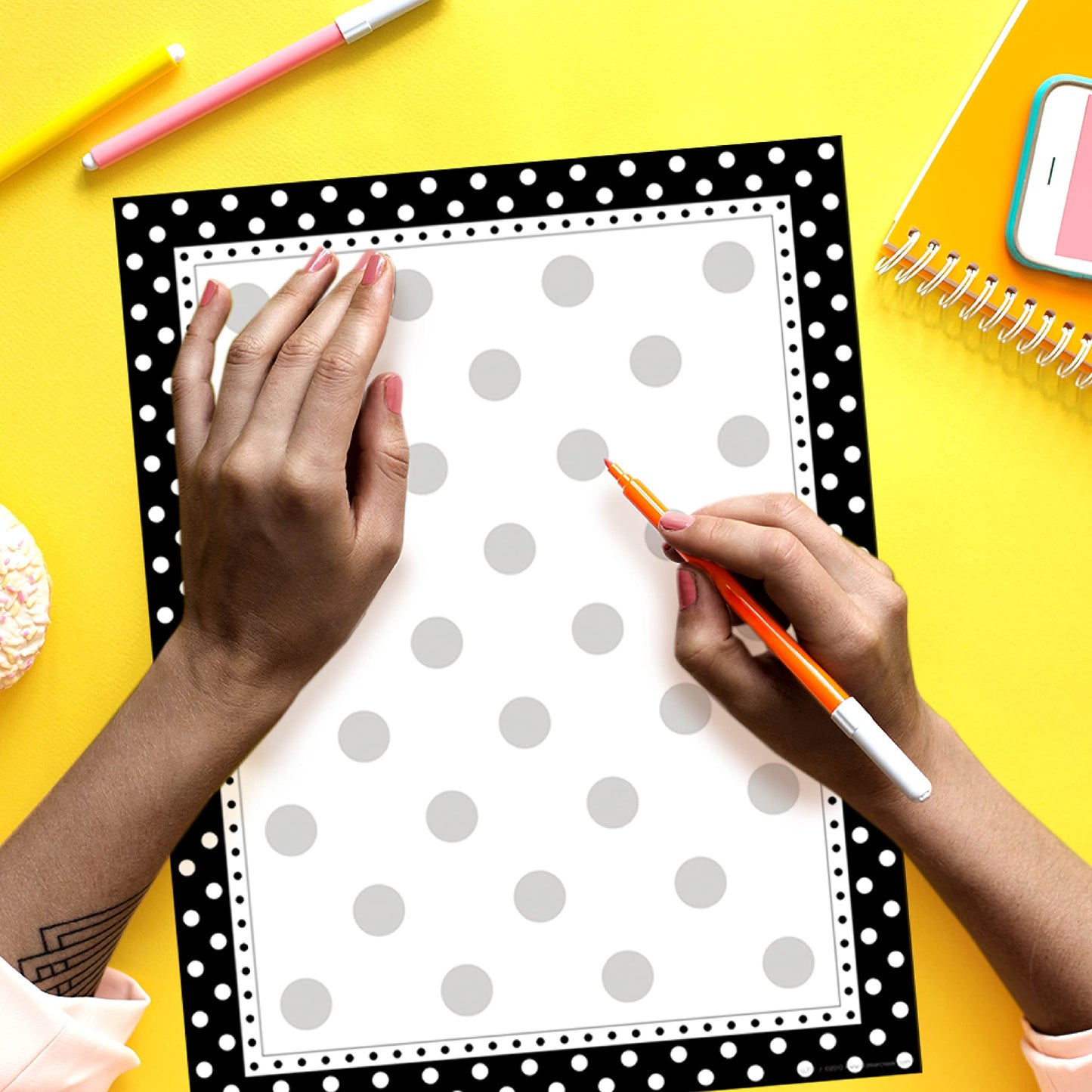 Black and White Dot Decorative Printer Paper, 8.5 x 11, 50 Sheets
