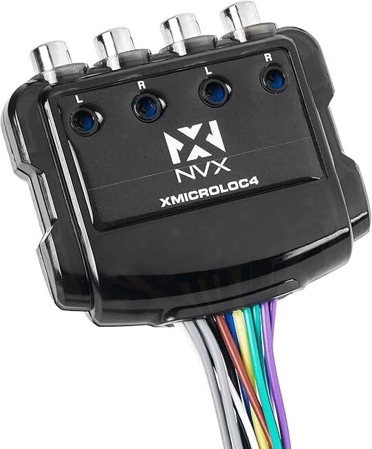600W 4-Channel Speaker Cable to RCA Converter with Remote