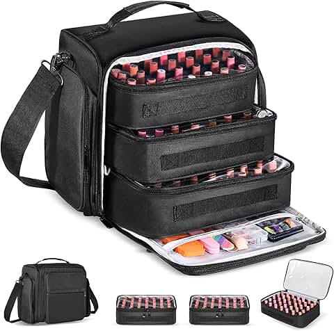 Large Nail Polish Organizer with Removable Pouches