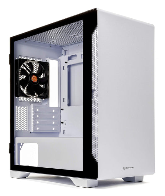 S100 Tempered Glass Snow Edition Micro-ATX Mini-Tower Case with 120mm Rear Fan