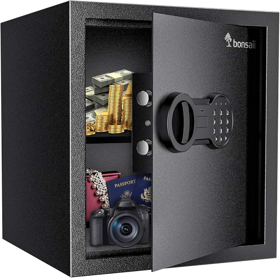 Steel Safe Box with Digital Lock, 1.2 Cu Ft