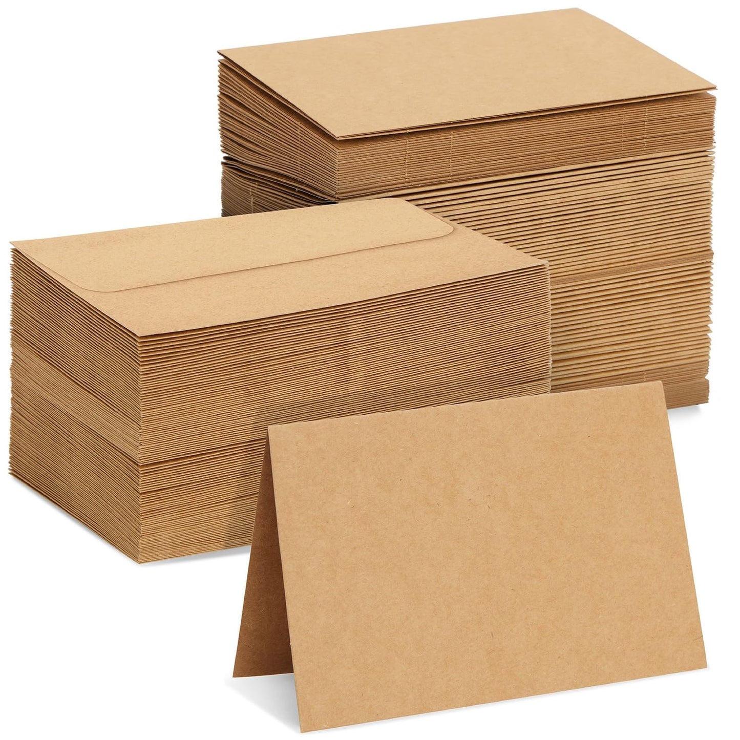 Blank Kraft Paper Cards and Envelopes, 4x6 inches, 100-pack