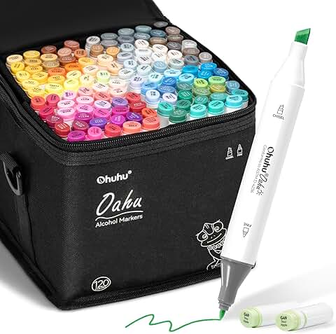120-color alcohol-based refillable art marker set