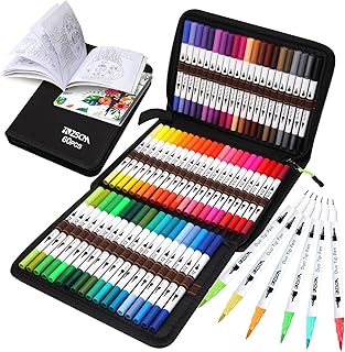 Art Duo Tip Brush Markers Set with 60 Colors