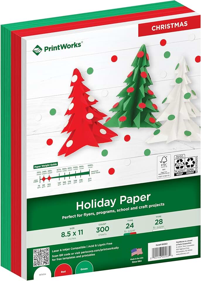 Holiday Paper Pack, 8.5" x 11", 300 Sheets