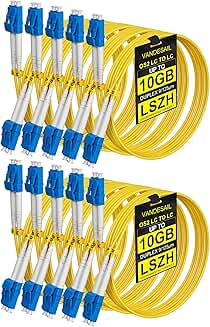 10 Pack LC to LC Single Mode Fiber Patch Cables
