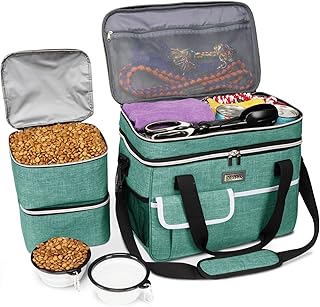 Dog Travel Bag with Food Containers and Bowls