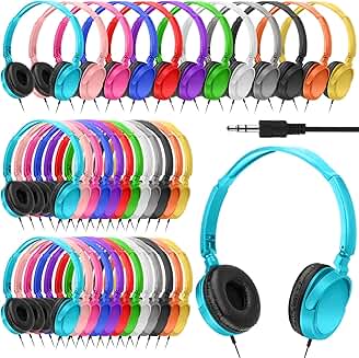 36 Pack Classroom Headphones for Students in Multiple Colors