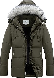 Men's Thick Winter Puffer Coat with Hood