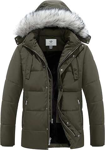 Men's Thick Winter Puffer Coat with Hood