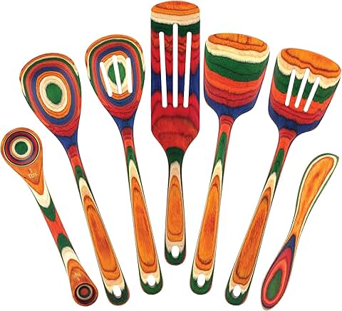 7-Piece Bamboo Cooking Utensil Set for Nonstick Pans