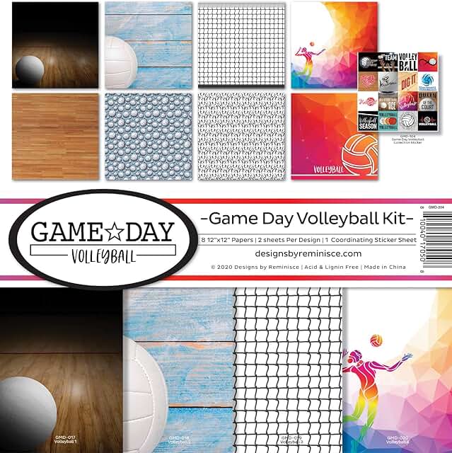 Game Day Volleyball Scrapbook Kit, 12x12 inches