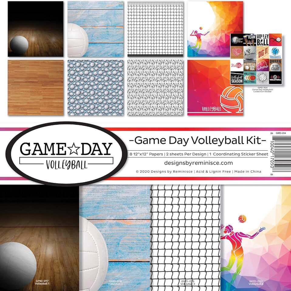 Game Day Volleyball Scrapbook Kit, 12x12 inches