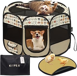 Waterproof Foldable Dog Playpen with Cushion