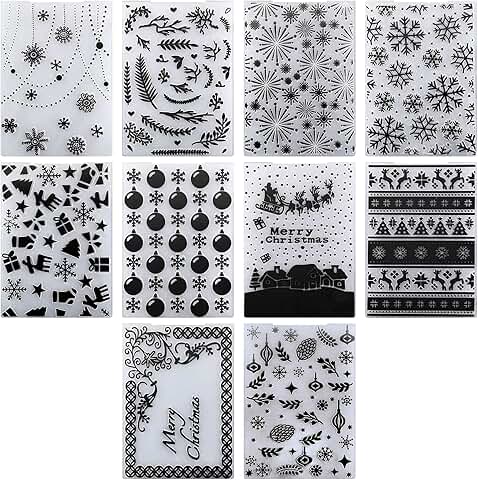 10 Snowflake Deer Leaves Embossing Folders for Crafts