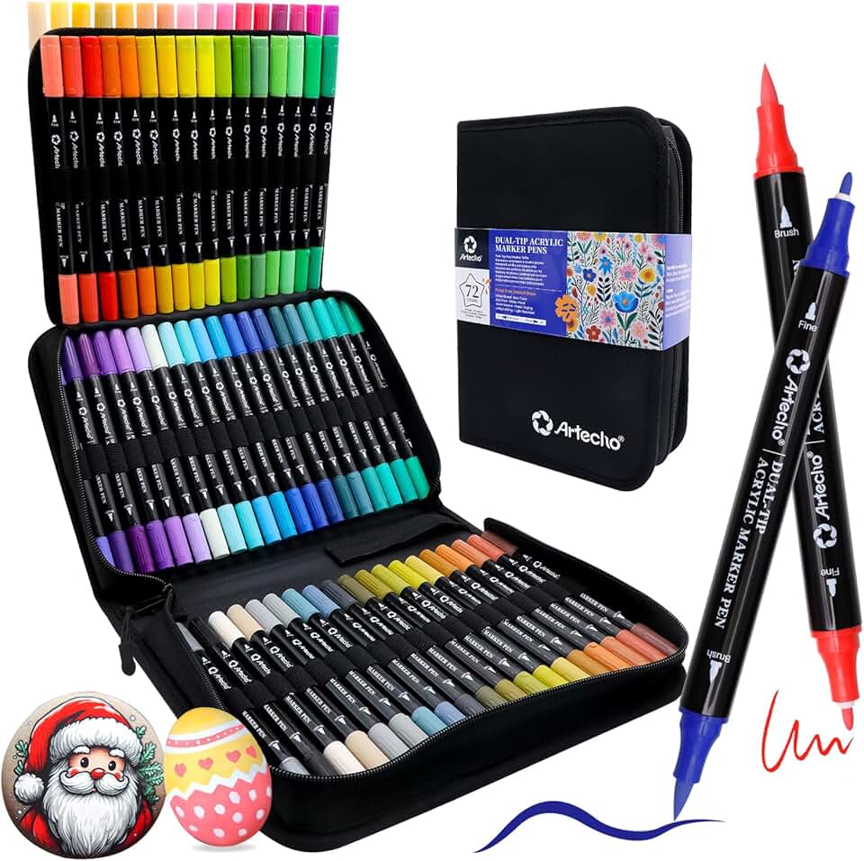 72-Color Acrylic Paint Markers with Bag