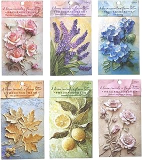 60 Sheets Vintage Flower Embossed Scrapbook Paper