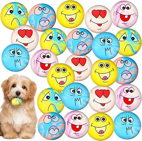 24 Fun Face Squeaky Dog Toys for Small and Medium Pets
