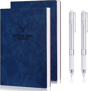 Pack of 2 Blue A5 Journals with Pen and Sticky Notes
