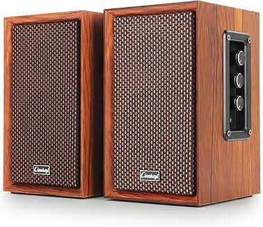 40W Bluetooth Wooden Computer Speakers with Bass