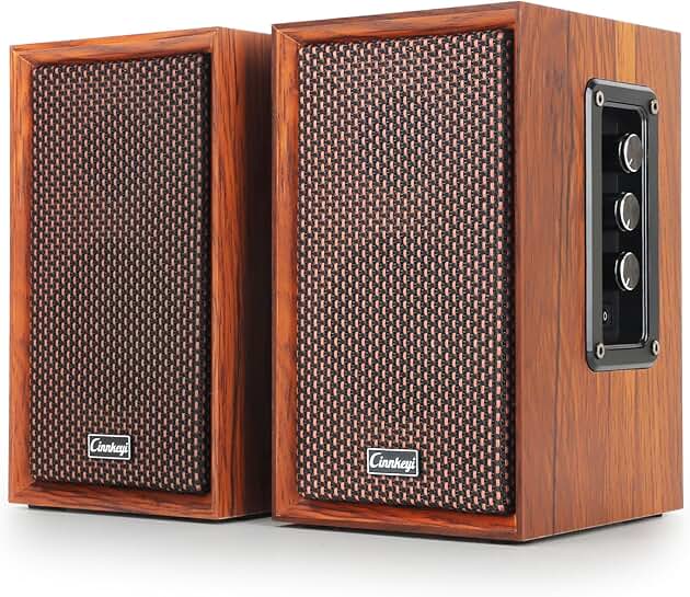 40W Bluetooth Wooden Computer Speakers with Bass