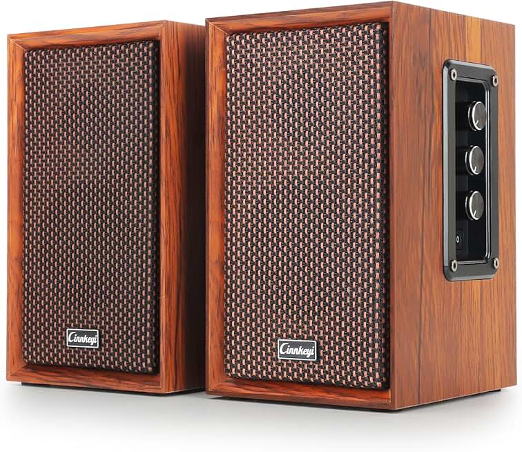 40W Bluetooth Wooden Computer Speakers with Bass