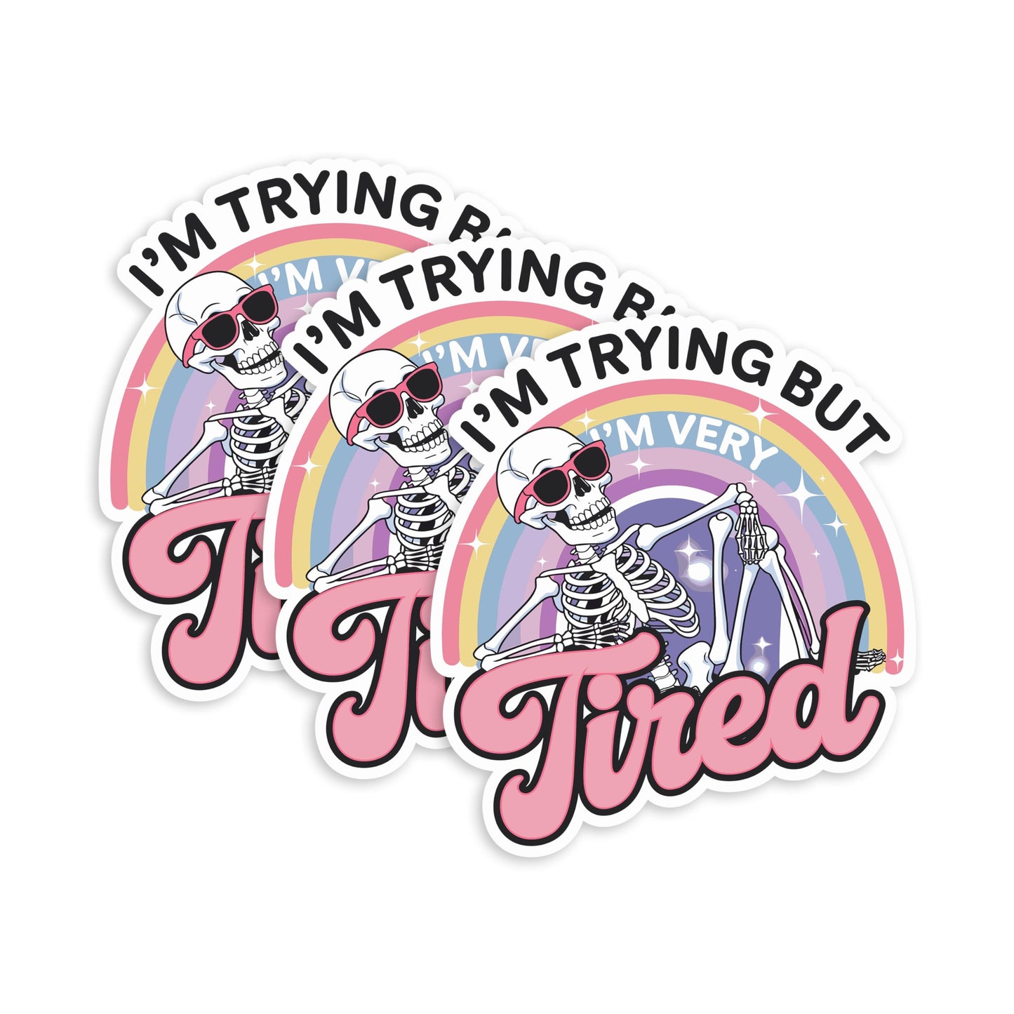 Funny Rainbow Mental Health Sticker Set, 3 Pieces