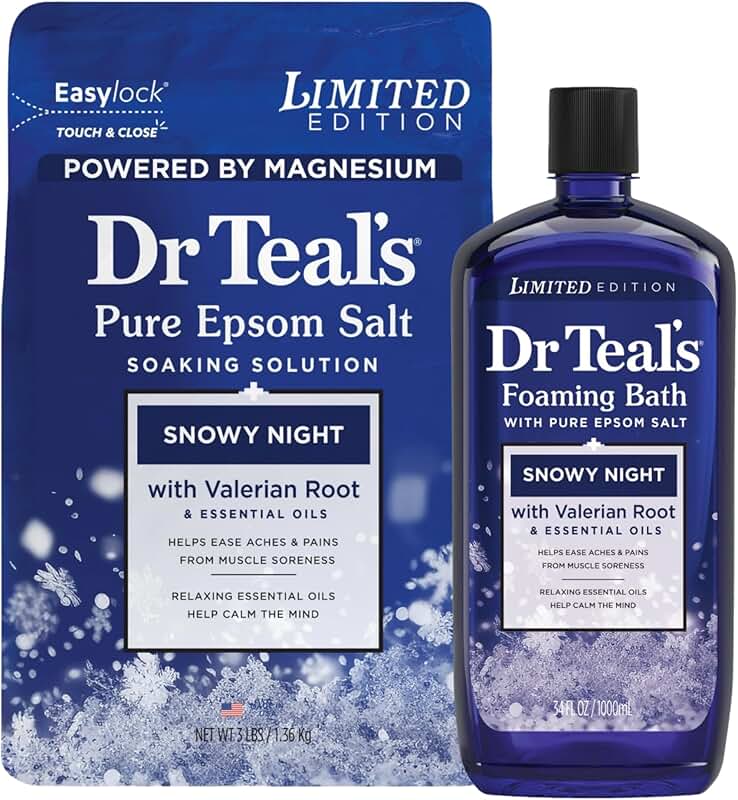 Snowy Night Winter Bath Set with Epsom Salt and Foam