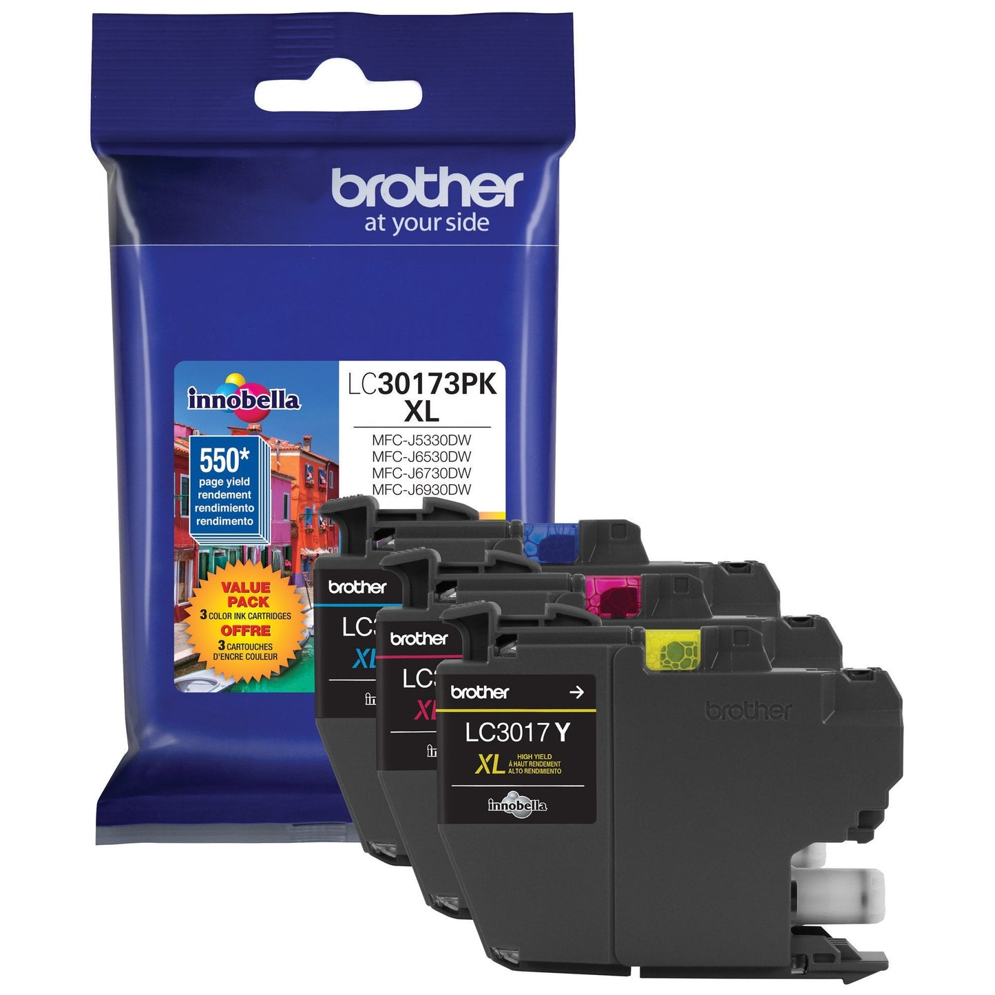 Printer LC30173PK High Yield XL 3 Pack Ink Cartridges- 1 Ea: Cyan/Magenta/Yellow Ink