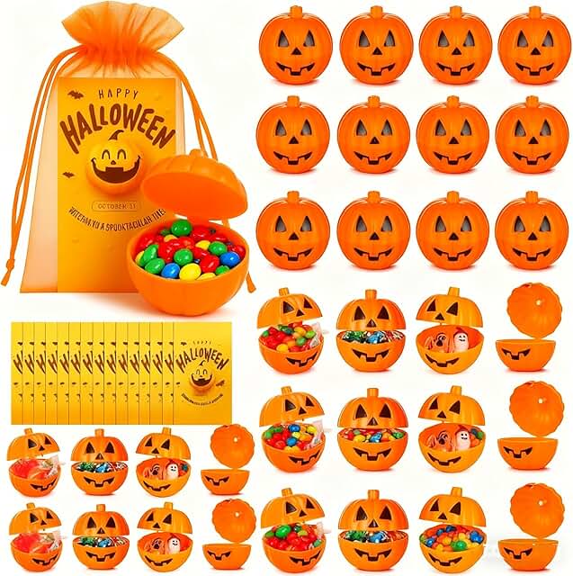 Mini Plastic Pumpkin Containers for Halloween Party Favors