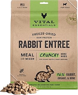 Freeze-Dried Raw Rabbit Dog Food, 25 oz
