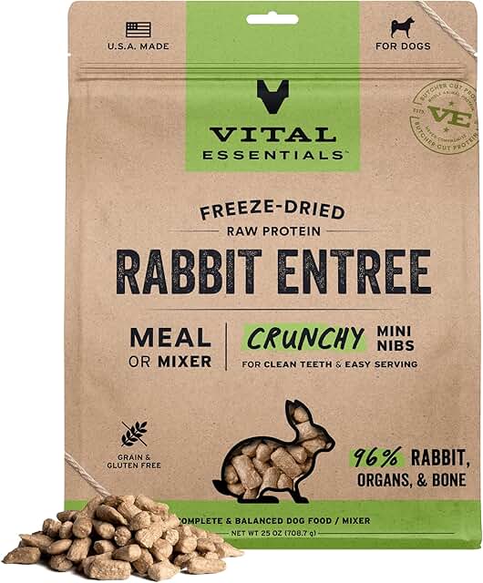 Freeze-Dried Raw Rabbit Dog Food, 25 oz