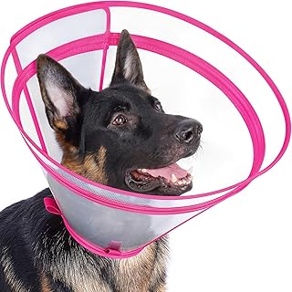 Clear adjustable dog recovery cone for all sizes