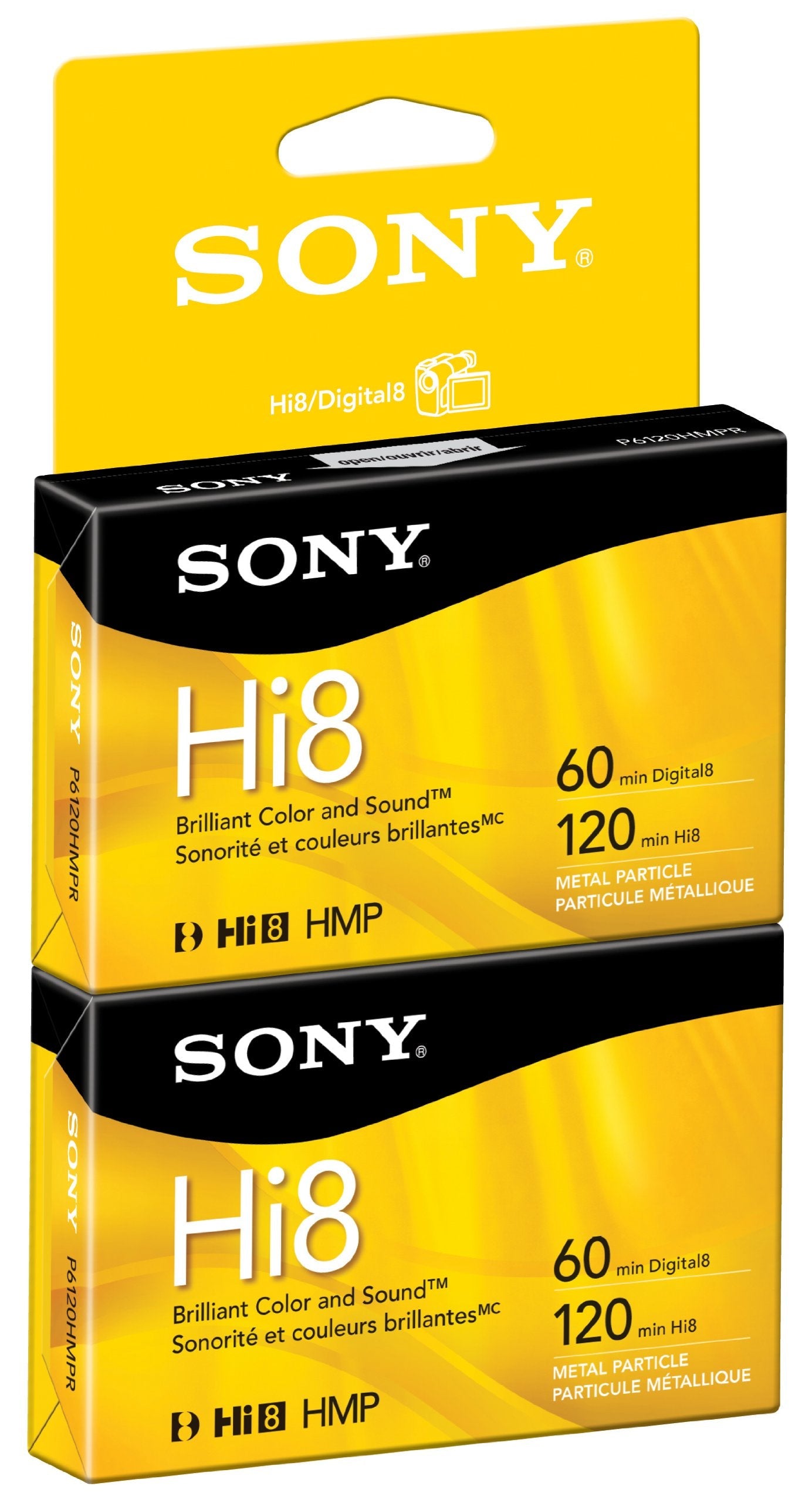 P6120HMPR/2C 2-Pack 120-Minute Hi8 Tape with Hangtab