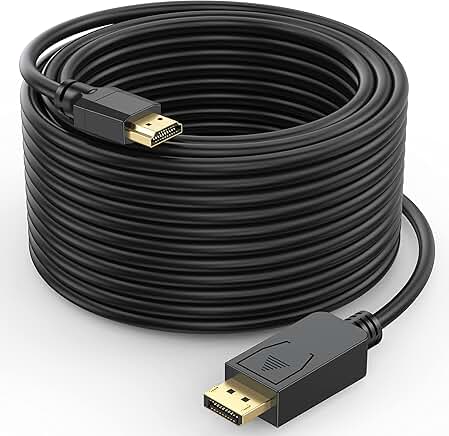 50FT 4K DisplayPort to HDMI Cable for HDTV and Monitor