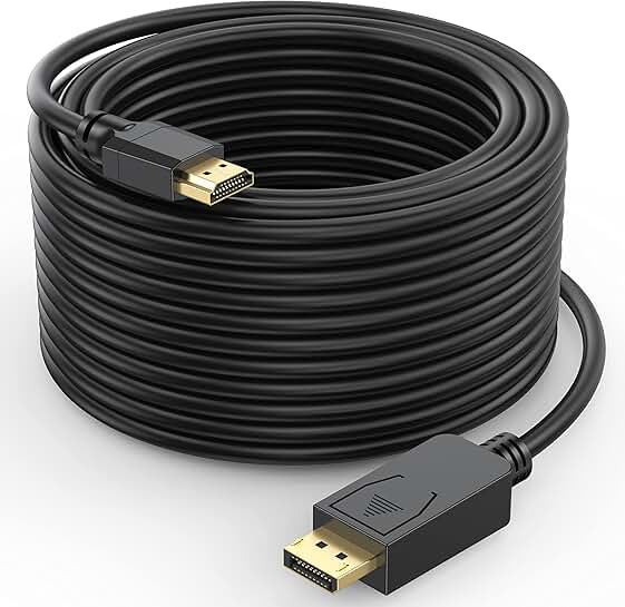 50FT 4K DisplayPort to HDMI Cable for HDTV and Monitor
