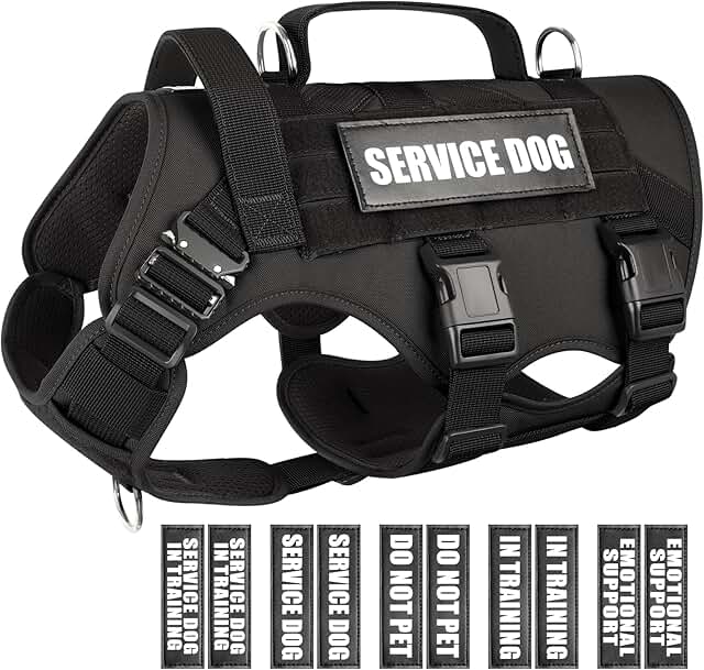 Service Dog Vest Harness for Medium Dogs with Patches
