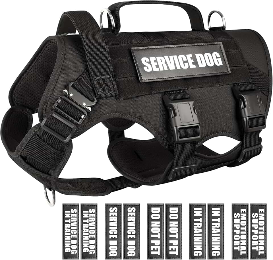 Service Dog Vest Harness for Medium Dogs with Patches