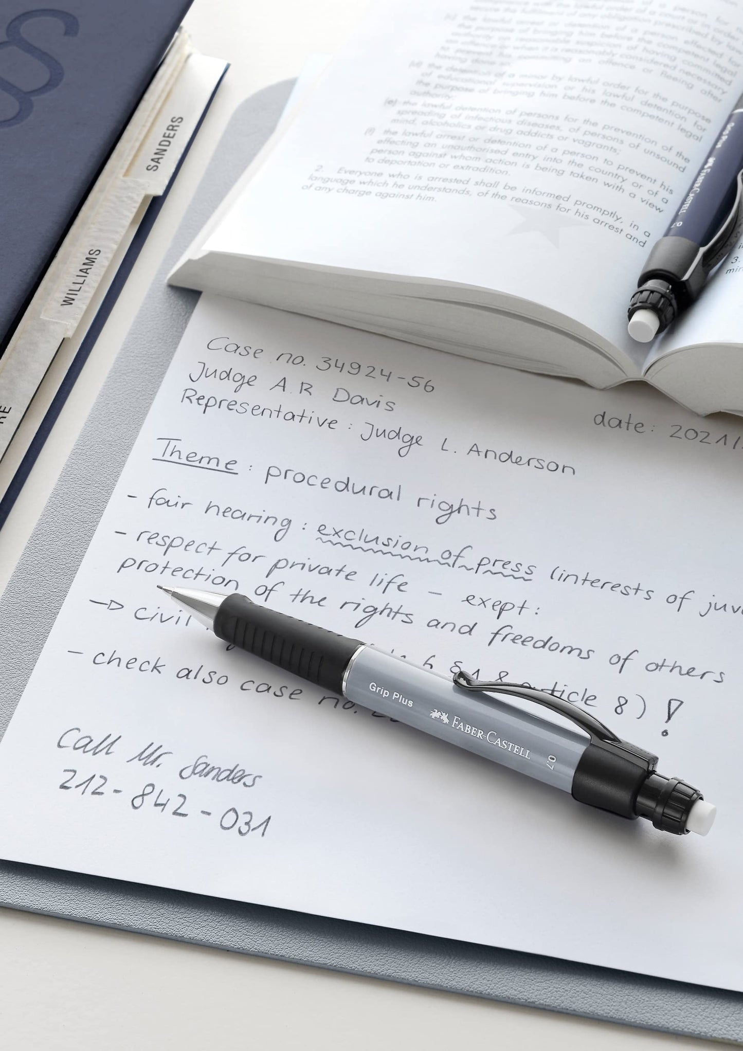 Metallic Blue Grip Plus 07 Pencil