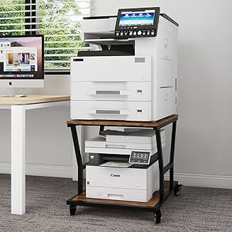 Large 2-Tier Printer Stand with Storage and Wheels