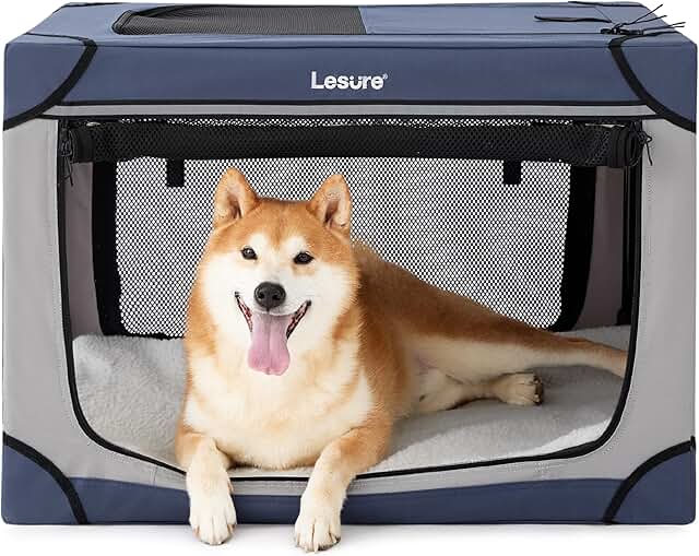 Soft Collapsible 30-Inch Dog Crate for Medium Pets