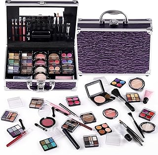 Full Makeup Kit with Eyeshadow, Lip Gloss, Brushes, and More