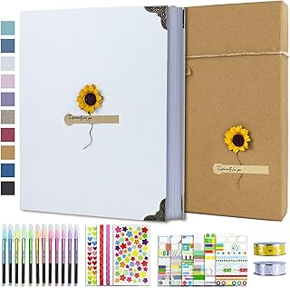 DIY Scrapbook Photo Album Kit with Pens Tapes and Stickers