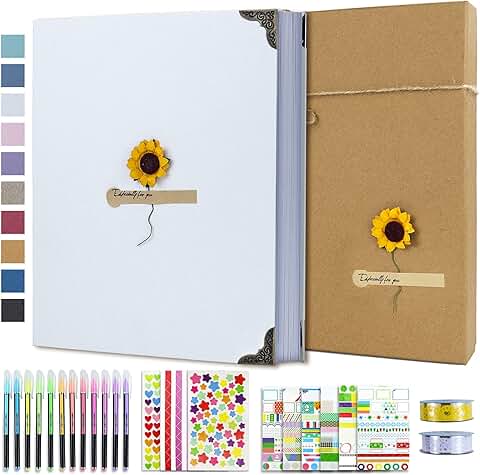 DIY Scrapbook Photo Album Kit with Pens Tapes and Stickers