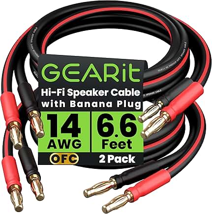 14 AWG Speaker Cable with Banana Plugs