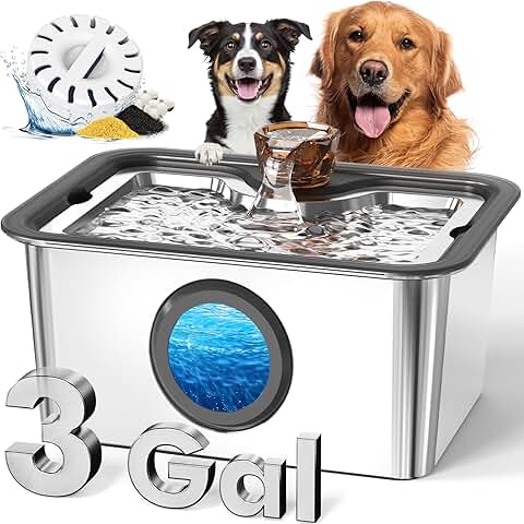 Large Dog Water Fountain with Quiet Pump