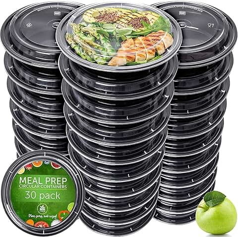 30 Pack Dishwasher and Microwave Safe Food Storage Bowls