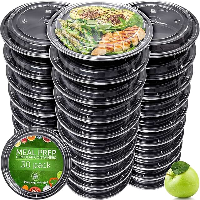 30 Pack Dishwasher and Microwave Safe Food Storage Bowls