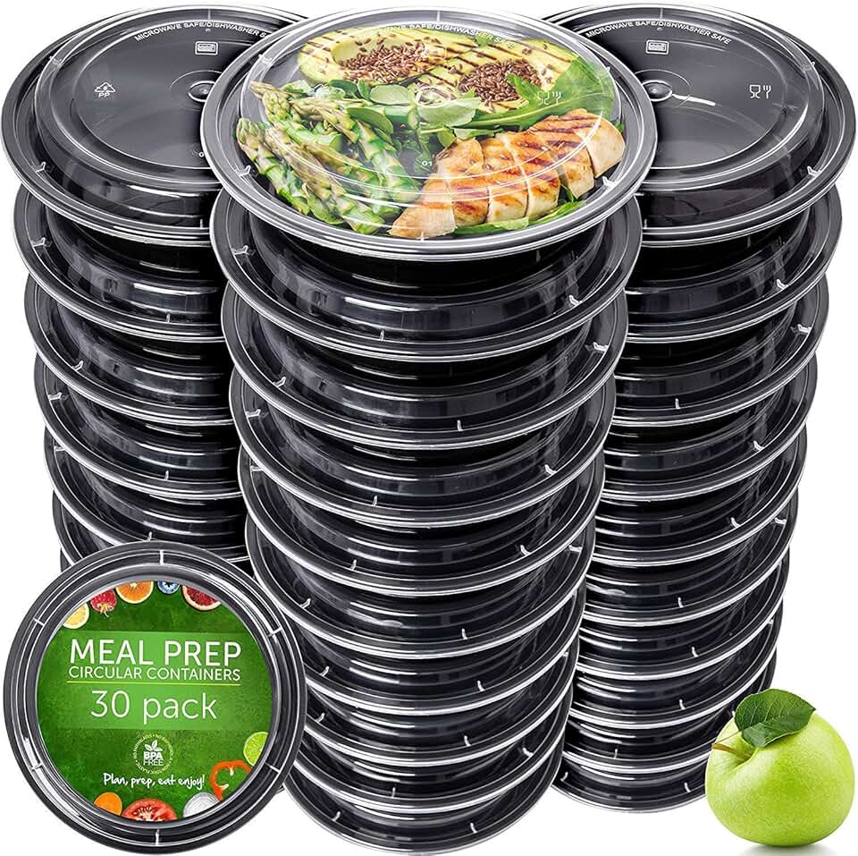 30 Pack Dishwasher and Microwave Safe Food Storage Bowls